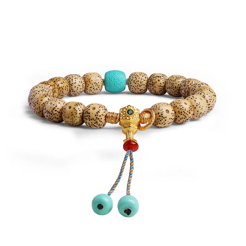 木盛缘 【六字真言  平安顺遂】高油高密鸡油黄佛珠文玩考研考公上岸前程似锦#好运 星月菩提 手串 男女同款情侣款