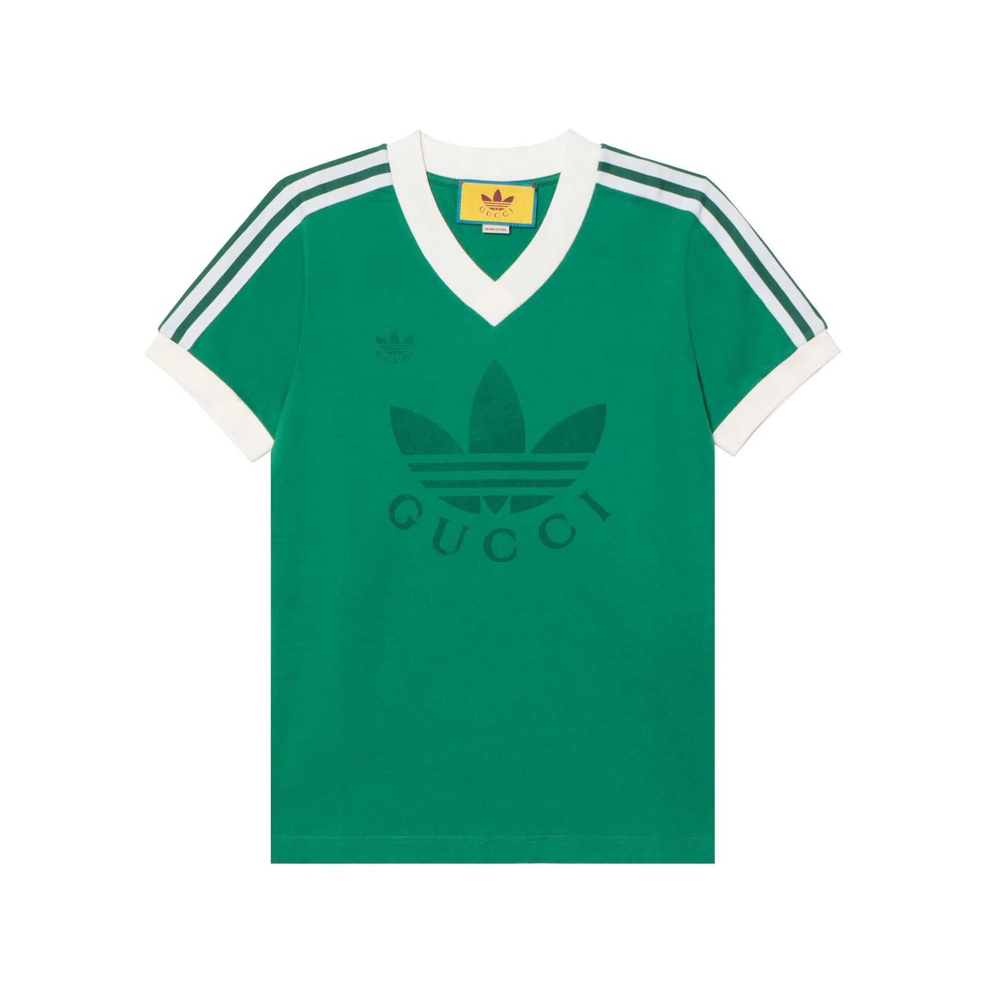 Gucci x adidas Originals V-Neck Green Tee