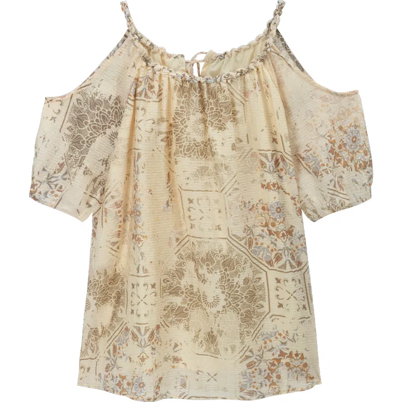 谜秀 波西米亚印花挖肩短裤休闲套装 女款