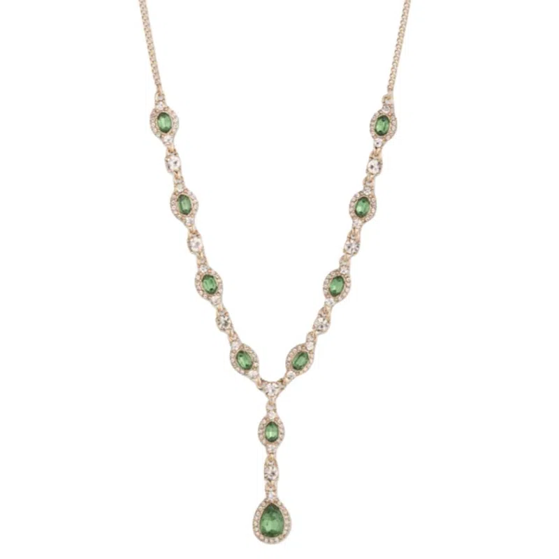 纪梵希 花样雕刻#好运 玻璃水晶 项链 男女同款情侣款 金色