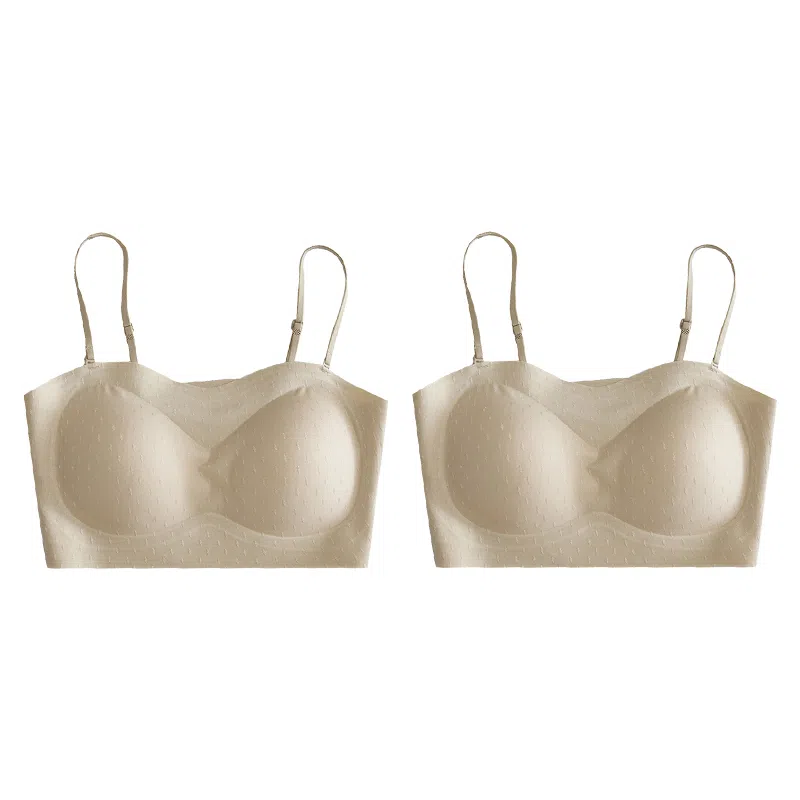 欧迪芬 欧迪芬 裸感无痕冰丝轻薄透气亲肤柔软软支撑上托聚拢防下垂收副乳夏季冰凉感两件装文胸 女款