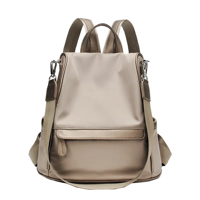 老人头 简约百搭时尚大容量 织物 双肩包 常规 女款 黑色/卡其色