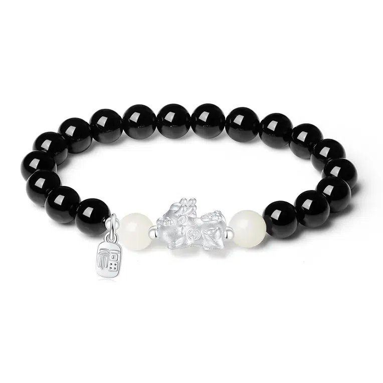 【999足银貔貅】 色菲尔 福牌吞金兽手饰 新中式民族风国潮高级小众设计转运珠 时尚简约百搭#好运 菩提子/菩提籽 手串 男女同款情侣款