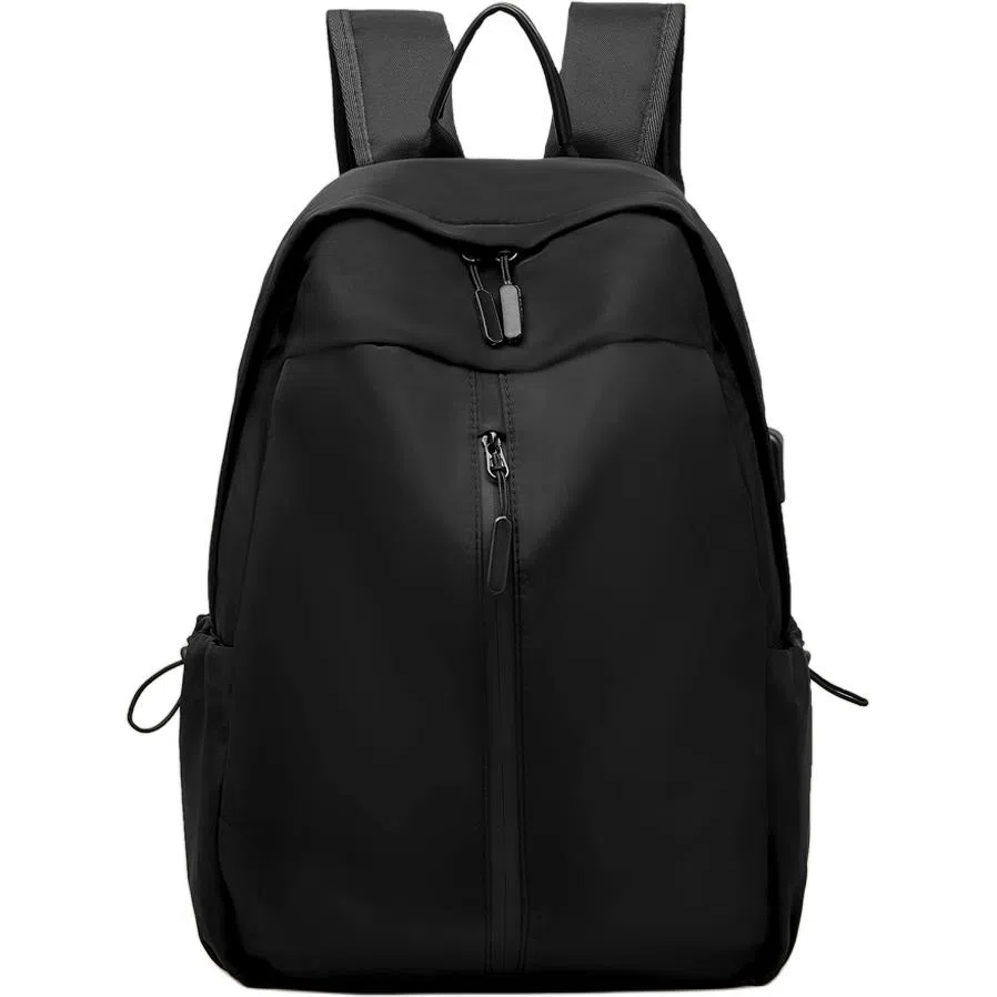 老人头 简约百搭通勤时尚轻便 织物 双肩包 男女同款情侣款 黑色/灰色