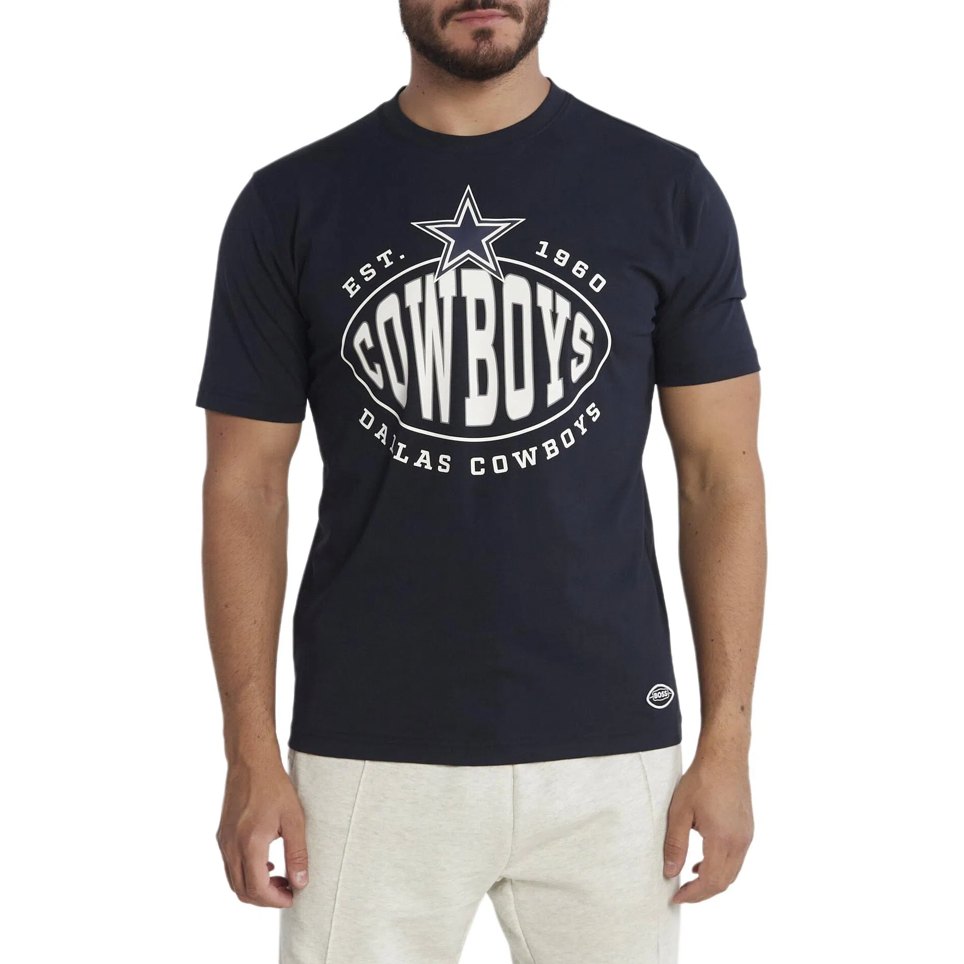 HUGO BOSS BossNFL Stretch-Cotton T-Shirt With Collaborative Branding T