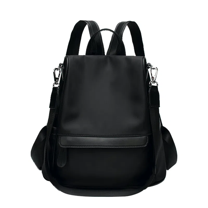 老人头 简约百搭时尚大容量 织物 双肩包 常规 女款 黑色/卡其色