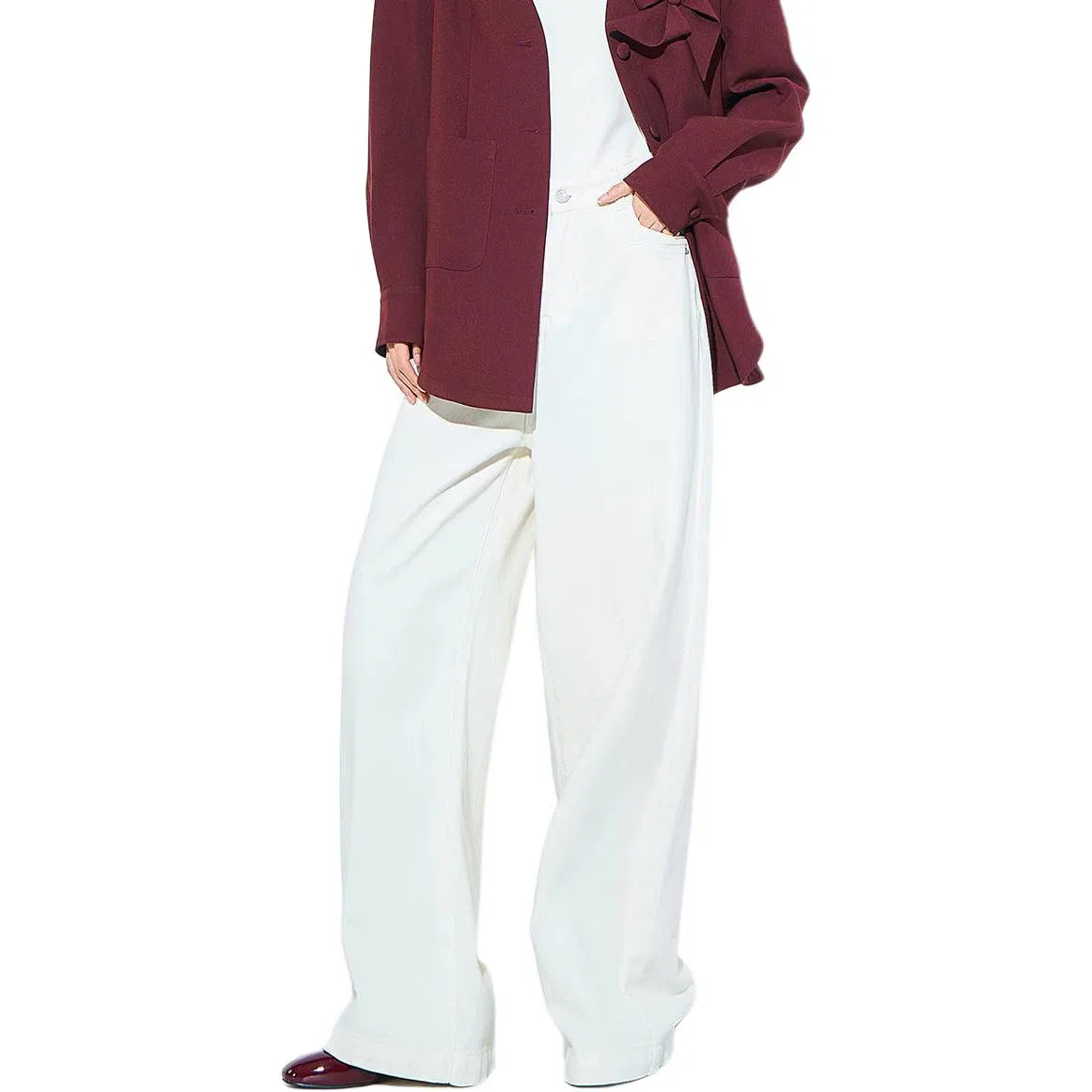 木果果木 复古阔腿宽松自然腰牛仔裤 女款