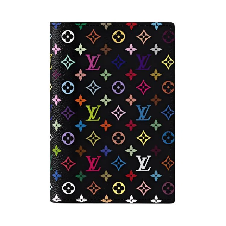 Louis Vuitton x Takashi Murakami Passport Holder Black Multicolor