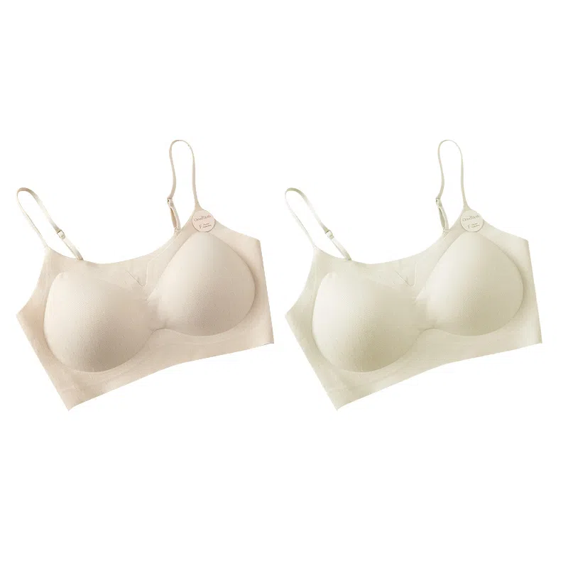 欧迪芬 欧迪芬 裸感无痕冰丝轻薄透气亲肤柔软细肩带软支撑上托聚拢防下垂收副乳夏季冰凉感两件装文胸 女款