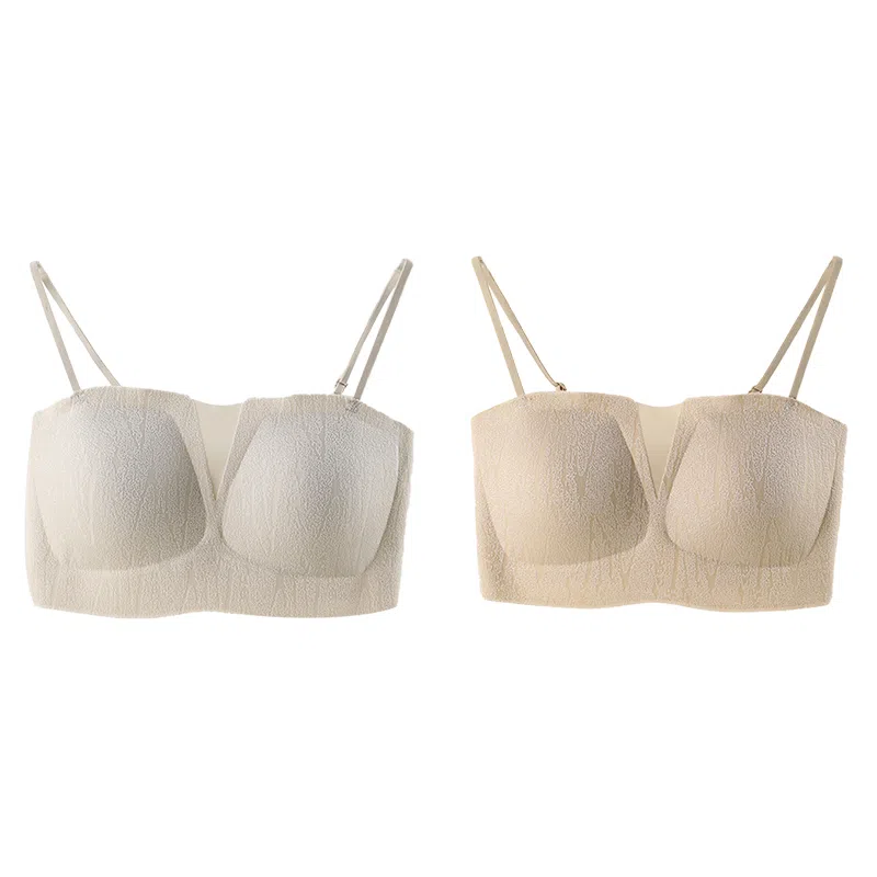 欧迪芬 裸感无痕冰丝轻薄透气软支撑上托聚拢防下垂收副乳夏季冰凉感细肩带两件装文胸 女款