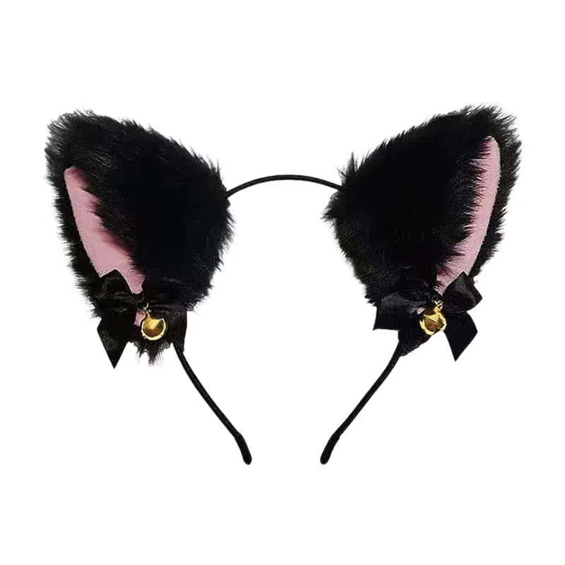 欧洛伊 可爱仿真猫耳铃铛发箍 洛丽塔头饰 聚会装饰头箍