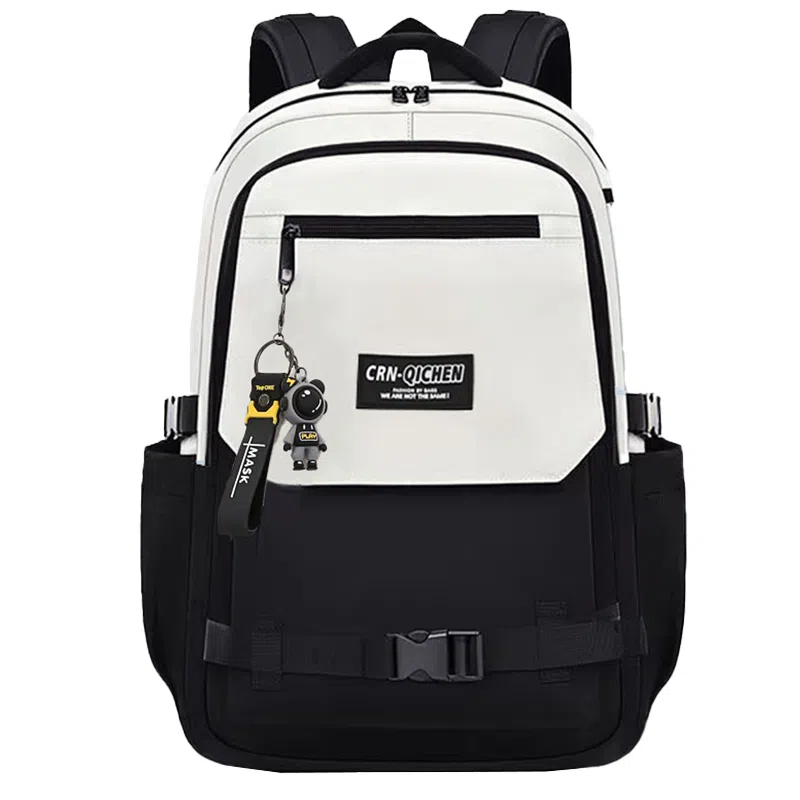 维多利亚旅行者 大容量多功能背包简约轻便时尚潮流短途休闲旅行轻量肩负拼接撞色初高中生大学生书包 涤纶 双肩包 常规 男女同款情侣款 白配黑