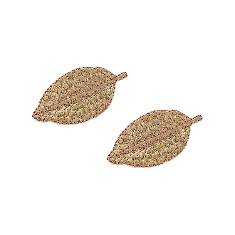 蒙妮 小清新森系刺绣树叶侧边夹 布艺 发夹 男女同款情侣款