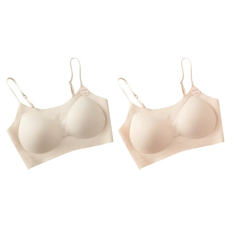 欧迪芬 欧迪芬 裸感无痕冰丝轻薄透气亲肤柔软细肩带软支撑上托聚拢防下垂收副乳夏季冰凉感两件装文胸 女款