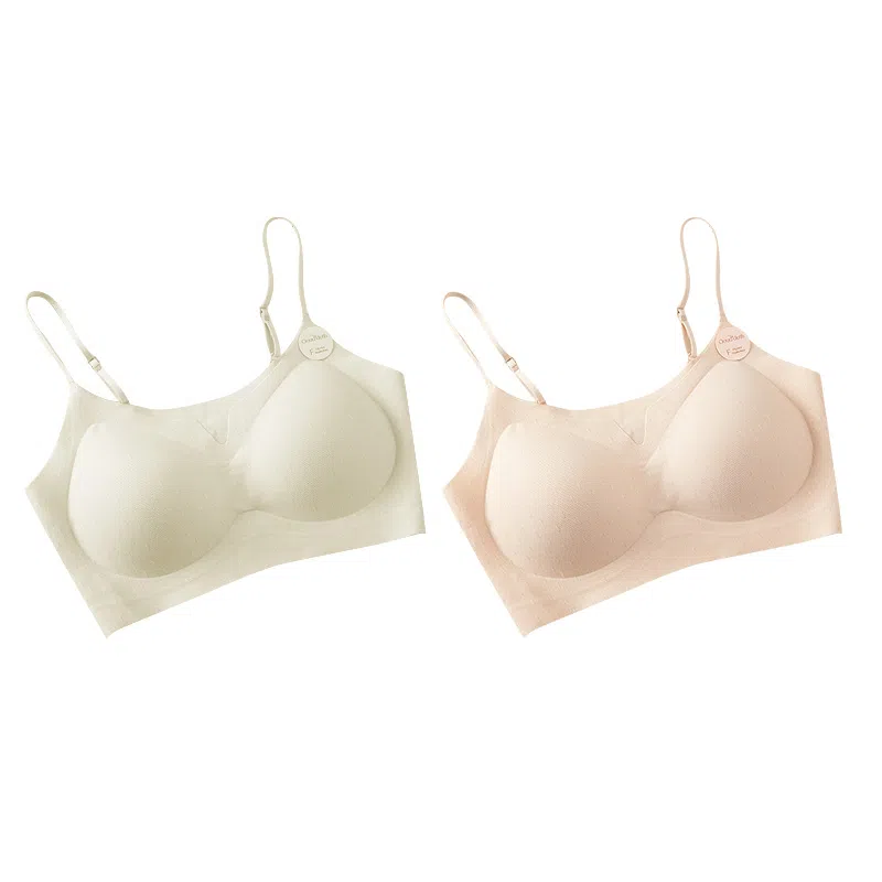 欧迪芬 欧迪芬 裸感无痕冰丝轻薄透气亲肤柔软细肩带软支撑上托聚拢防下垂收副乳夏季冰凉感两件装文胸 女款
