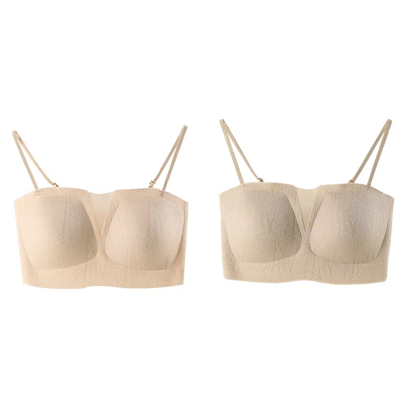欧迪芬 裸感无痕冰丝轻薄透气软支撑上托聚拢防下垂收副乳夏季冰凉感细肩带两件装文胸 女款