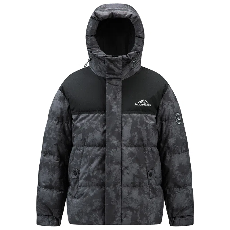 鸭鸭 户外系列 时尚韩版潮流短款连帽冬季外套防寒保暖休闲迷彩羽绒服 女款