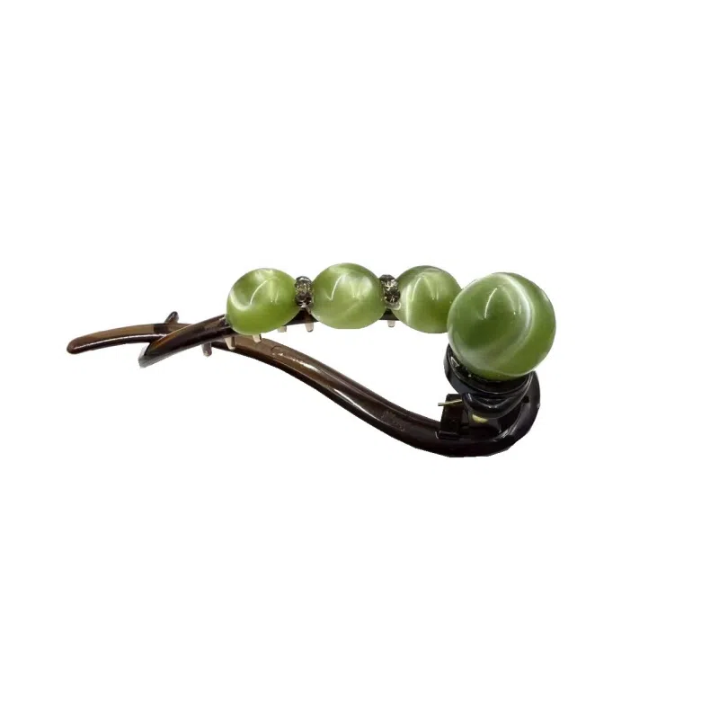 尚先生 夏季轻便扭扭夹气质复古简约优雅气质盘渐变珠珠后脑勺一字夹 亚克力 发夹 女款