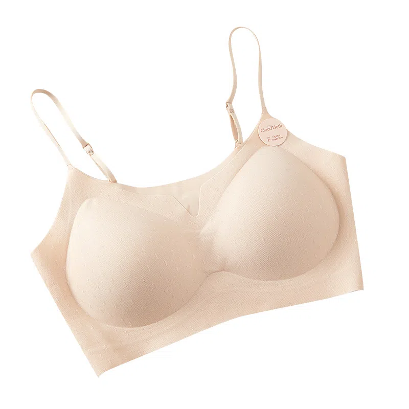 欧迪芬 裸感无痕冰丝轻薄透气亲肤柔软细肩带软支撑上托聚拢防下垂收副乳夏季冰凉感文胸 女款