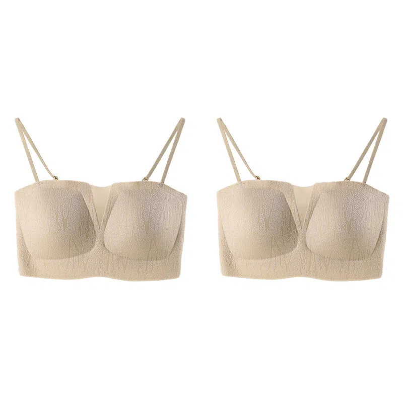 欧迪芬 裸感无痕冰丝轻薄透气软支撑上托聚拢防下垂收副乳夏季冰凉感细肩带两件装文胸 女款