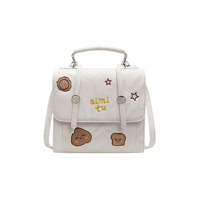 JANE KLAIN Vintage Embroidered Backpack White