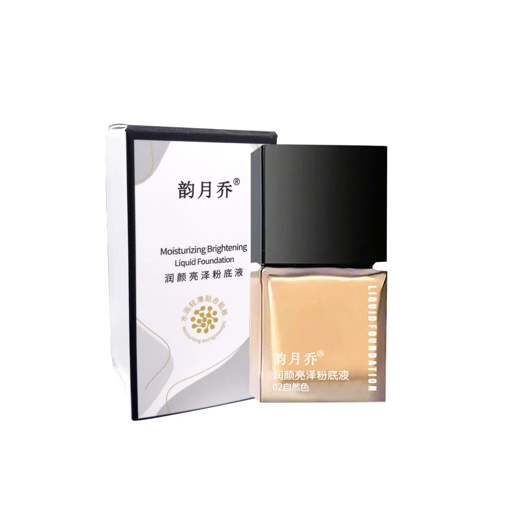 韵月乔 润颜亮泽粉底液 控油自然持久亮泽提亮肤色遮瑕均匀肤色