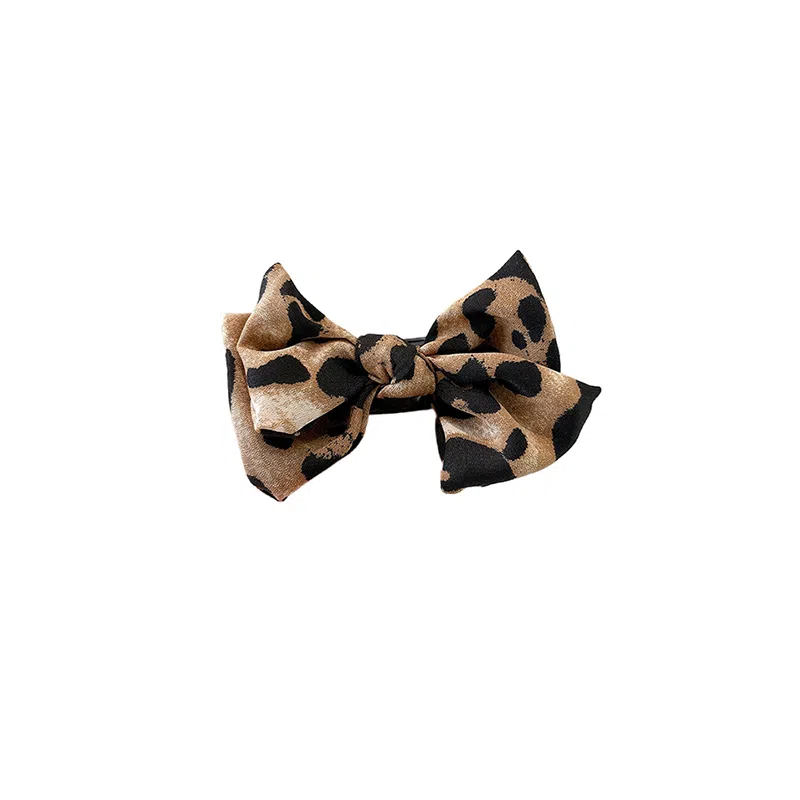 水中玉 豹纹蝴蝶结高级感鲨鱼马尾固定#好运 亚克力 发夹 女款