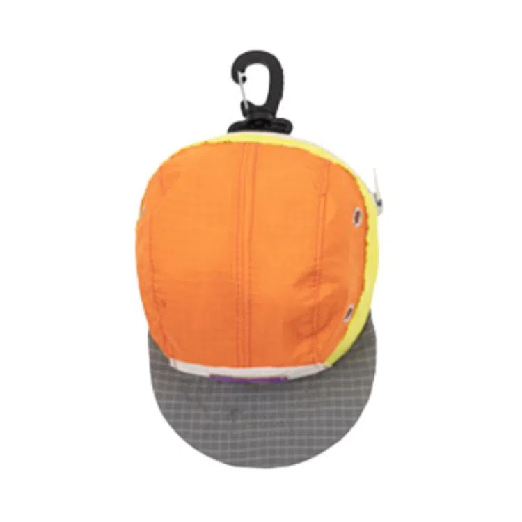 江南先生  美式复古格子潮流帽型百搭可调节时尚 尼龙 挂包零钱包 男女同款情侣款 蓝色/橙色