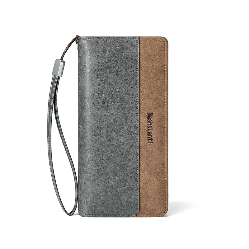 Mashalanti Business Casual Wallet Brown Gray