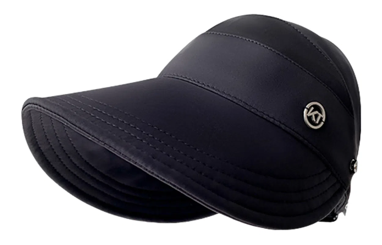 优幽兰 简约高级感大头围遮阳帽子夏季百搭时尚可挂口罩出游防紫外线舒适透气空顶帽可扎马尾太阳帽子小众 聚酯纤维 防晒帽 女款