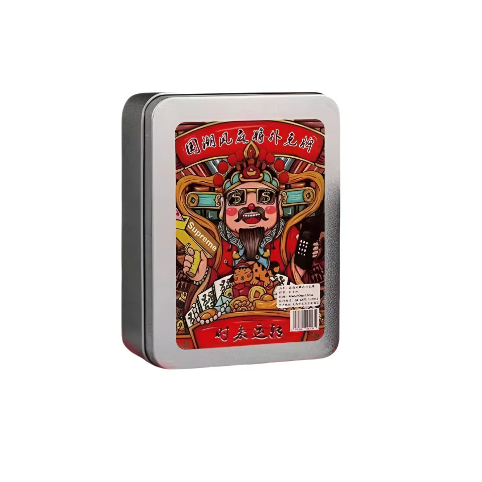 万格 国潮铁盒家用旅行装防水加厚扑克牌 麻将纸牌