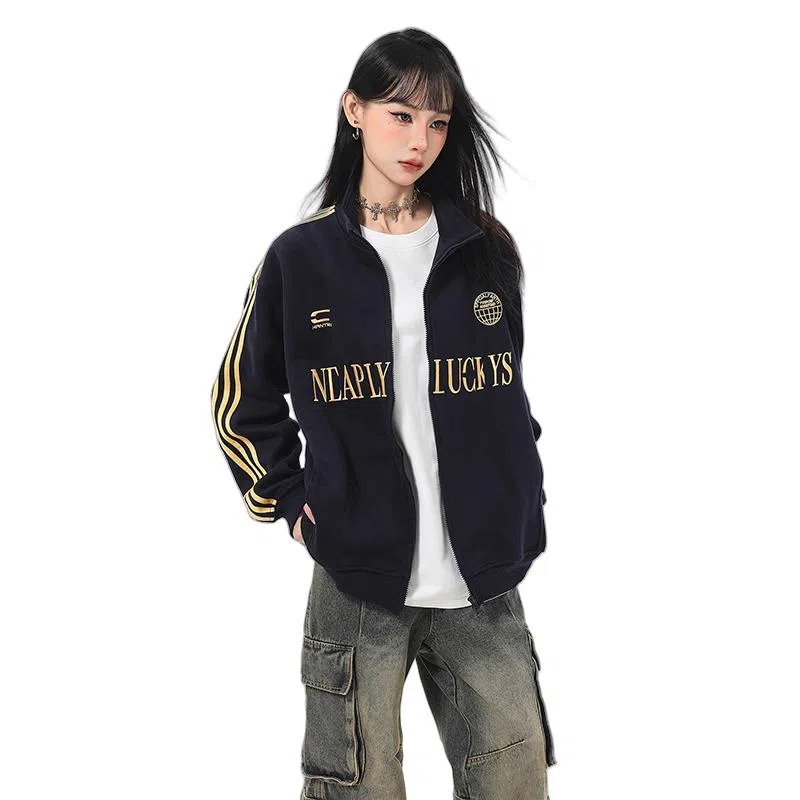 柏黛妃 条纹简约百搭长袖卫衣 女款