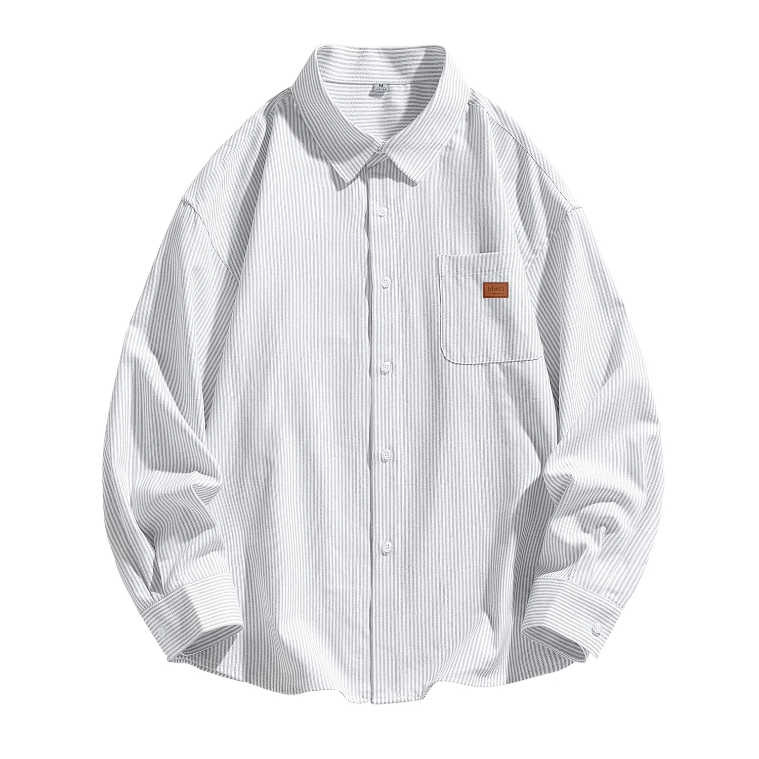 【dme】 美式复古学院风痞帅时尚宽松基础款纹理感休闲百搭长袖衬衫 男女同款