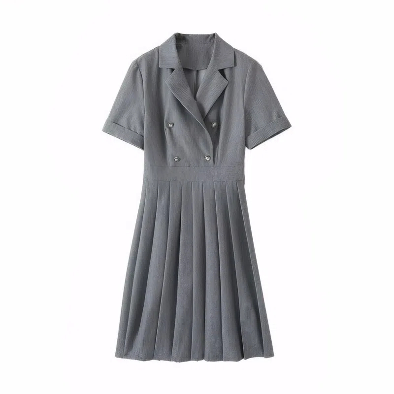 沐晓欣 简约休闲百搭时尚短袖连衣裙 女款