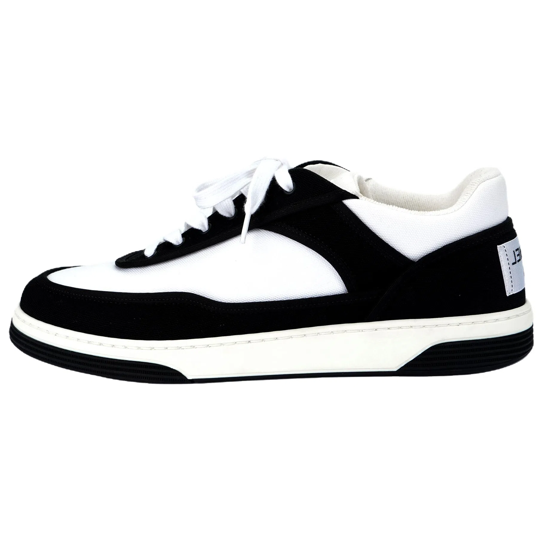 CHANEL Low Top Sneakers Black White