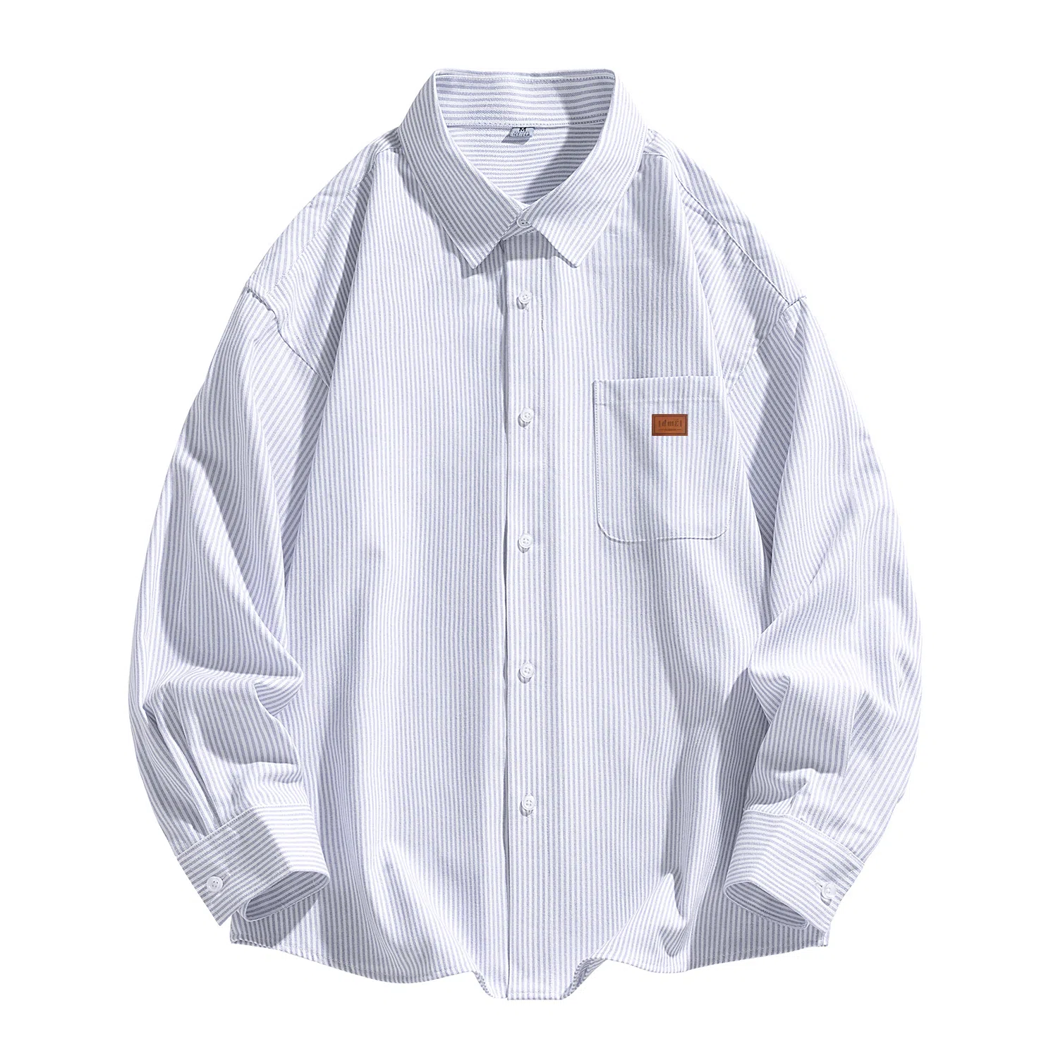 【dme】 美式复古学院风痞帅时尚宽松基础款纹理感休闲百搭长袖衬衫 男女同款