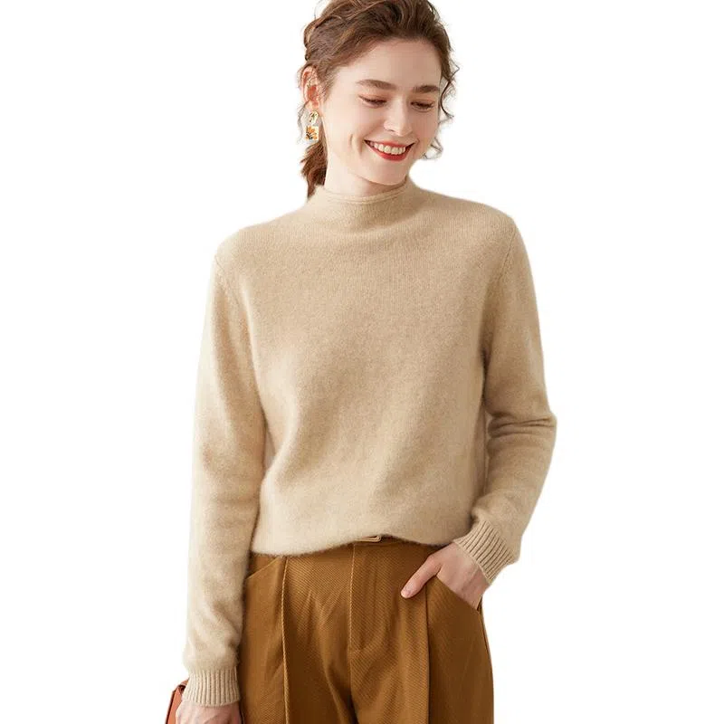 恒源祥 轻盈柔软时尚百搭半高领纯色保暖羊绒衫 女款