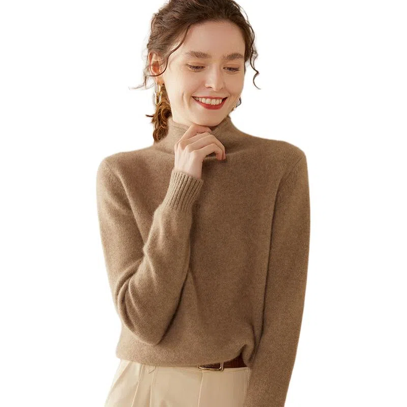 恒源祥 轻盈柔软时尚百搭半高领纯色保暖羊绒衫 女款