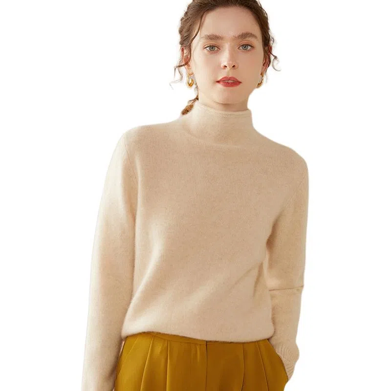 恒源祥 轻盈柔软时尚百搭半高领纯色保暖羊绒衫 女款