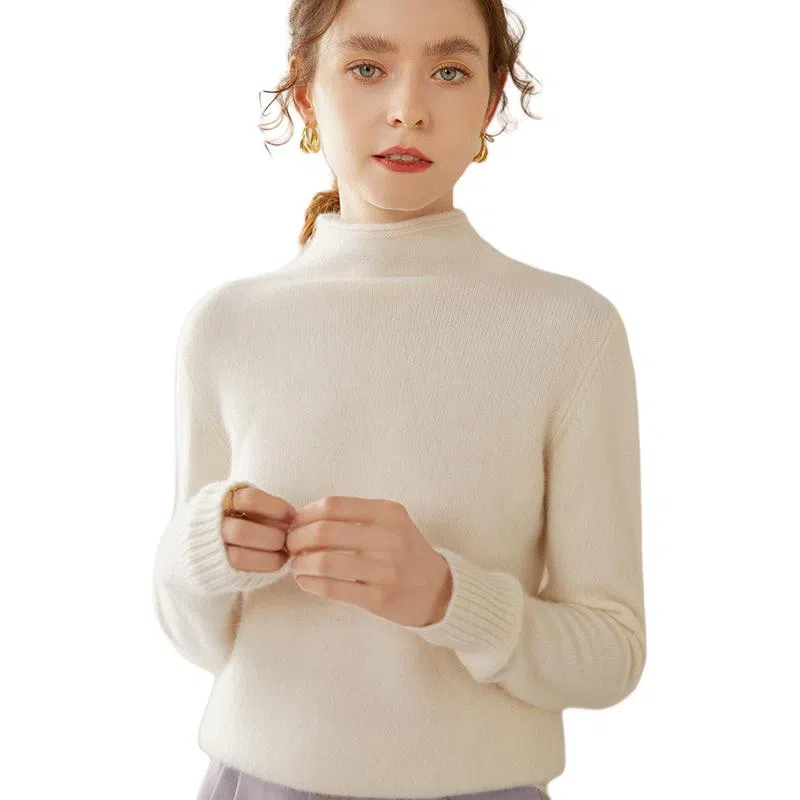 恒源祥 轻盈柔软时尚百搭半高领纯色保暖羊绒衫 女款
