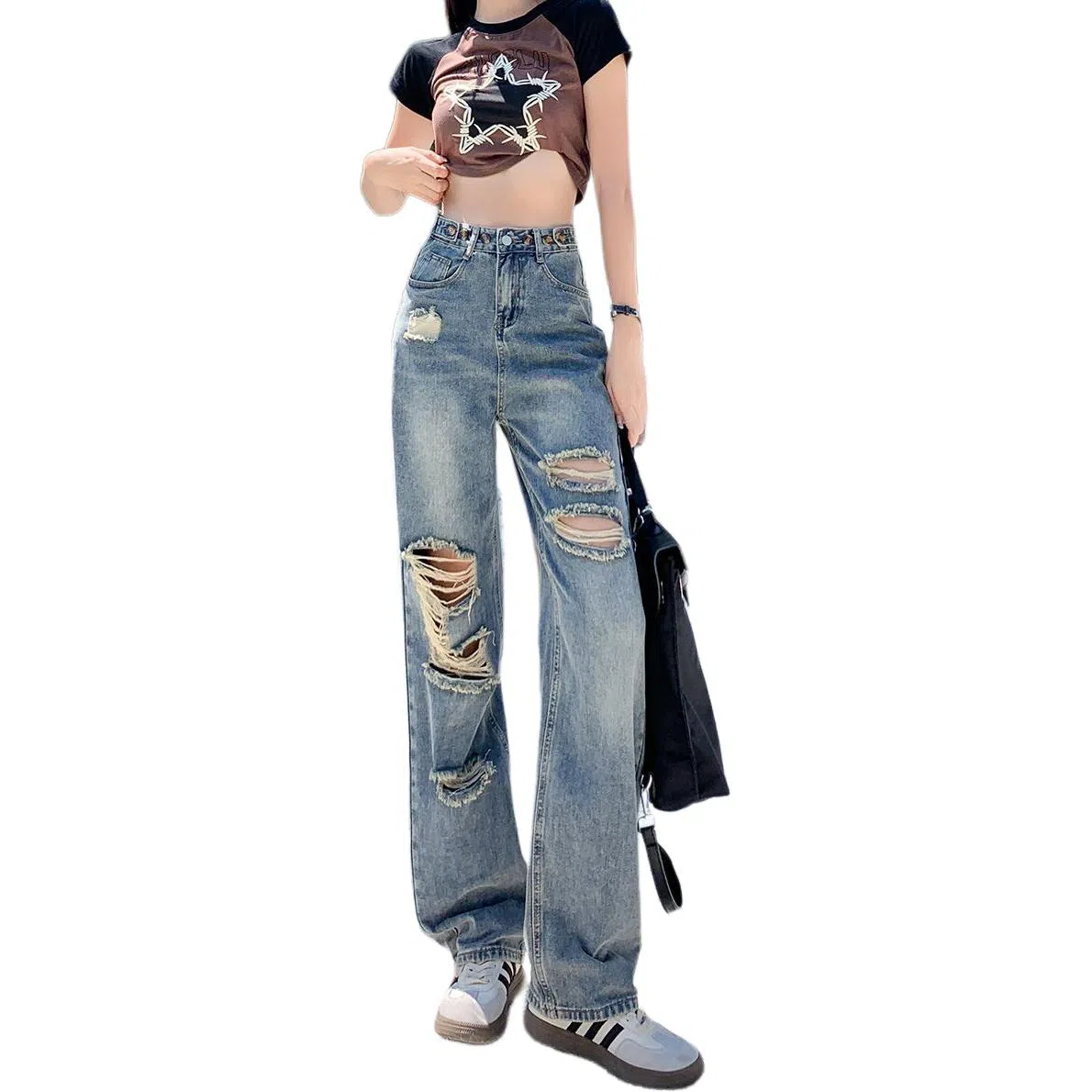 如续 时尚简约舒适牛仔裤 女款