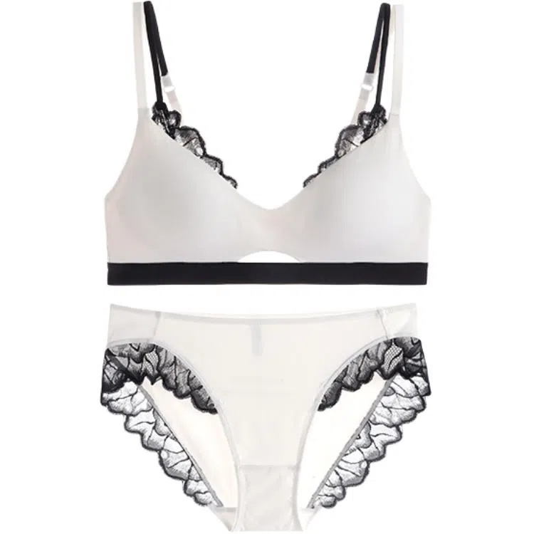 内在密码 蕾丝无痕夏季纯色内衣裤套装 女款