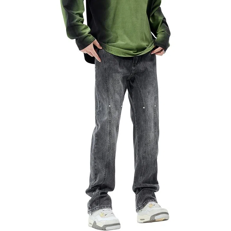 HIPHOPPUNKS Patchwork Loose Straight Jeans