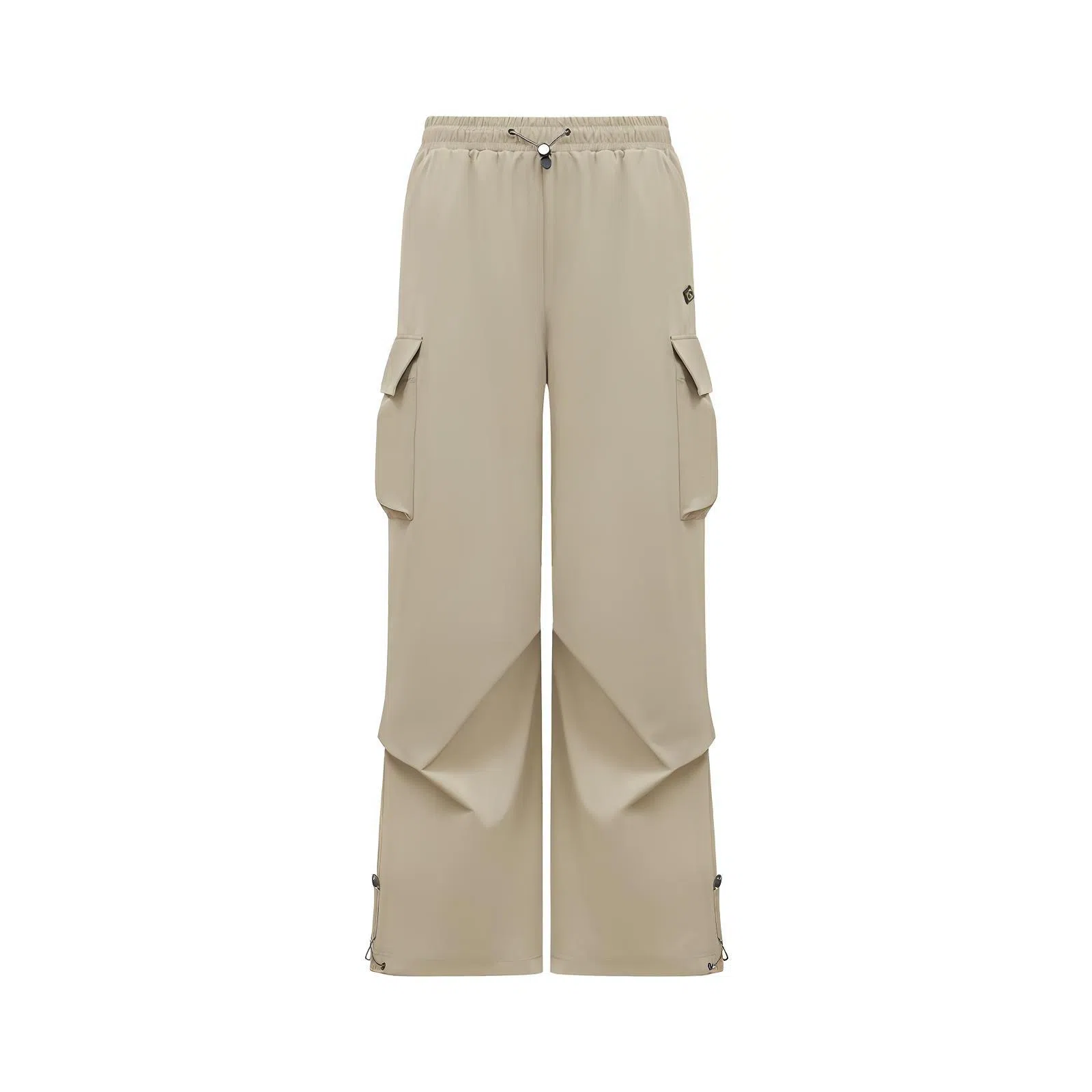 探路者 纯色户外透气速干弹力中腰宽松直筒休闲裤 男女同款