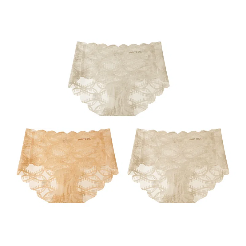 欧迪芬 无痕网纱轻薄透气蕾丝抑菌裆不夹臀不勒腿清凉清新淡雅内裤 女款