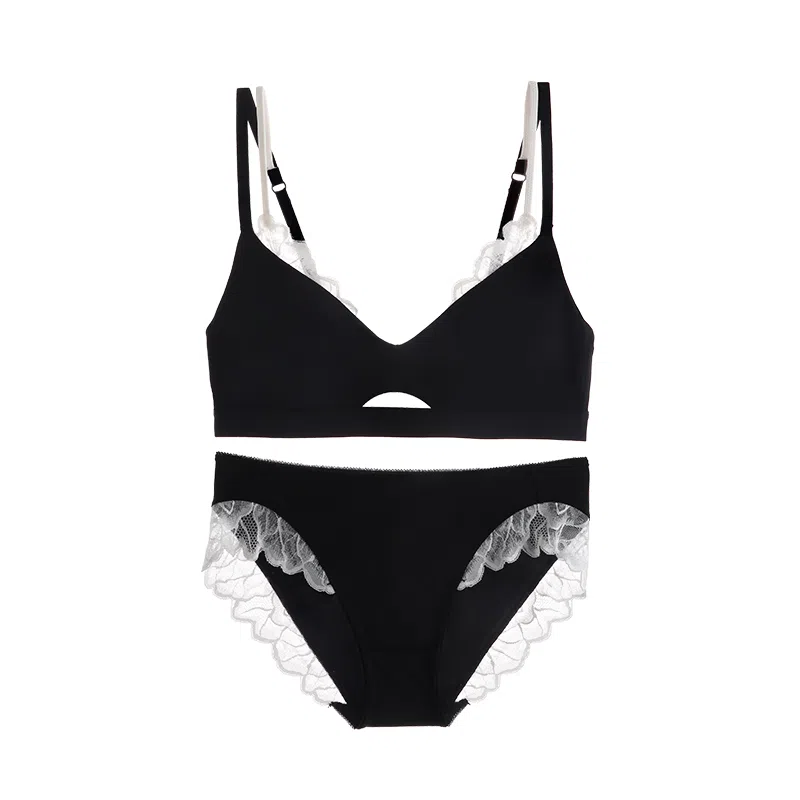 内在密码 蕾丝无痕夏季纯色内衣裤套装 女款