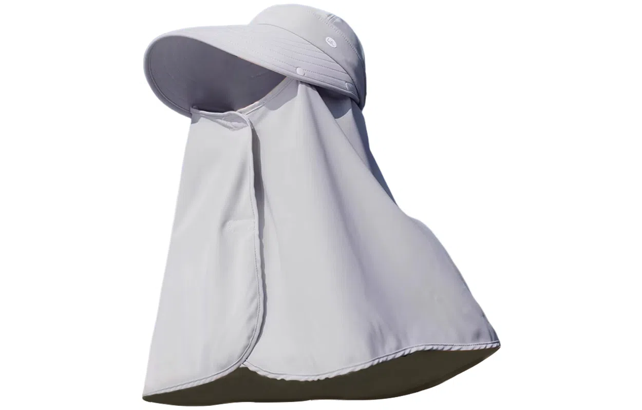 优幽兰 时尚百搭大帽檐遮阳帽小众设计感面罩护颈披肩一体夏季户外出行骑车防紫外线透气遮全脸太阳帽子 锦纶 防晒帽 女款