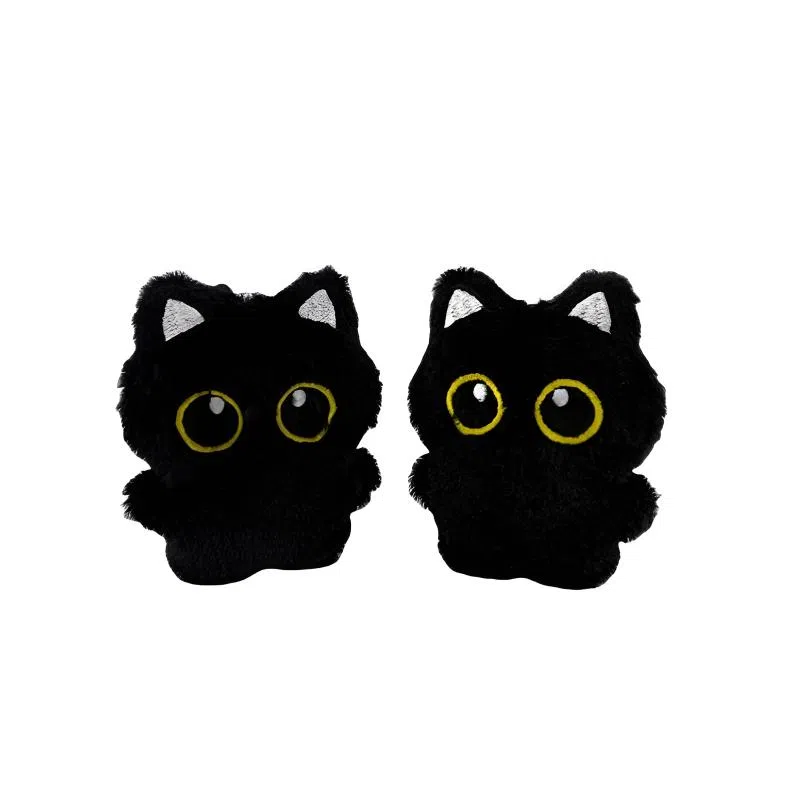 丹琴 煤球小黑猫咪 可爱卡通精灵玩偶萌趣创意手玩把件公仔书包背包挂饰百搭汽车钥匙扣 毛绒 挂件 男女同款情侣款