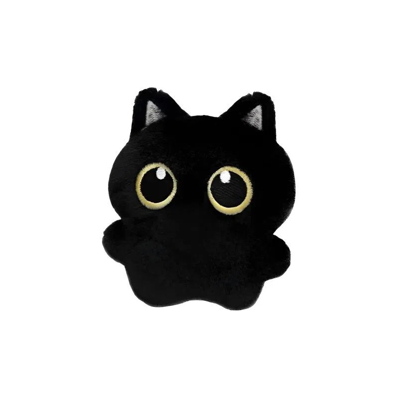 丹琴 煤球小黑猫咪 可爱卡通精灵玩偶萌趣创意手玩把件公仔书包背包挂饰百搭汽车钥匙扣 毛绒 挂件 男女同款情侣款