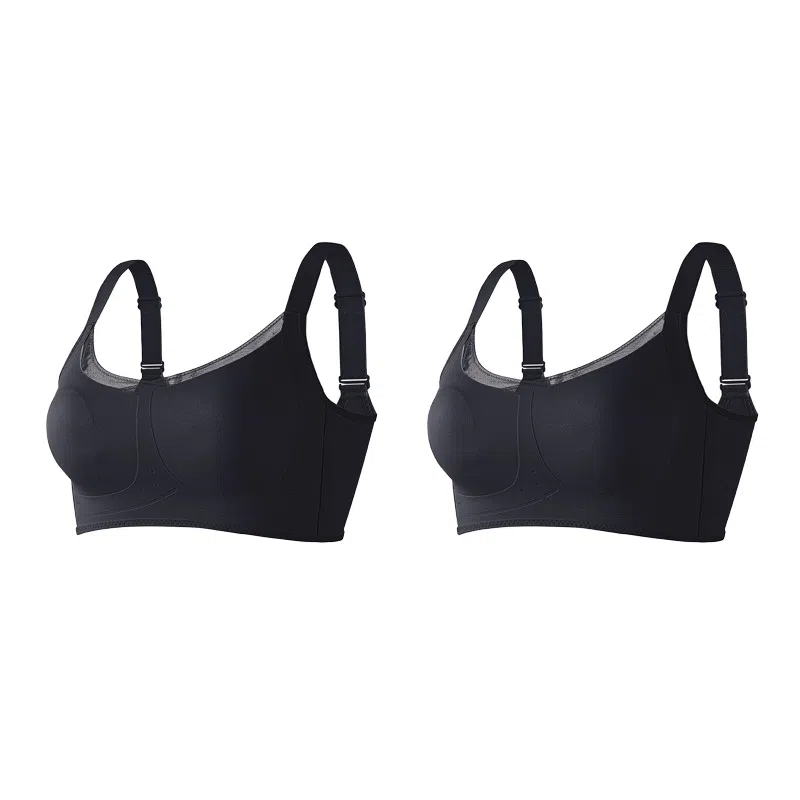 欧迪芬 裸感无痕冰丝轻薄透气亲肤柔软软支撑大胸显小上托聚拢防下垂收副乳夏季冰凉感两件装文胸 女款